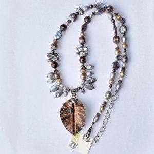 Artisan Crafted Silver Pearl Smoky Quartz Necklace